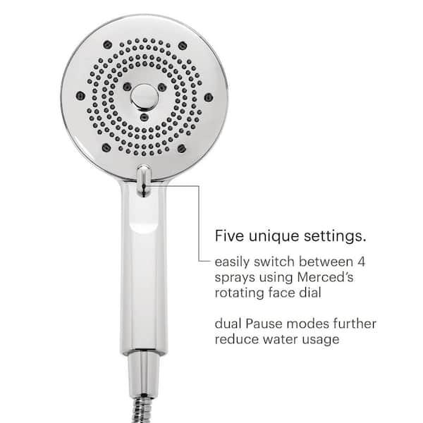 Brondell Nebia Merced 5-Spray Patterns 5.3 in. Wall Mount Water Savings Handheld Shower Head 1.5 GPM in Matte Black NE60-HSBB-MB - The Home Depot